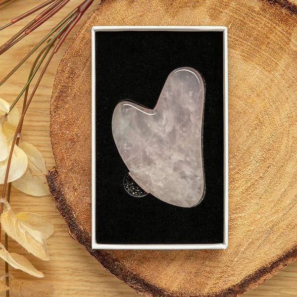 Gua Sha Facial de Cuarzo Rosa - Facial Fitness